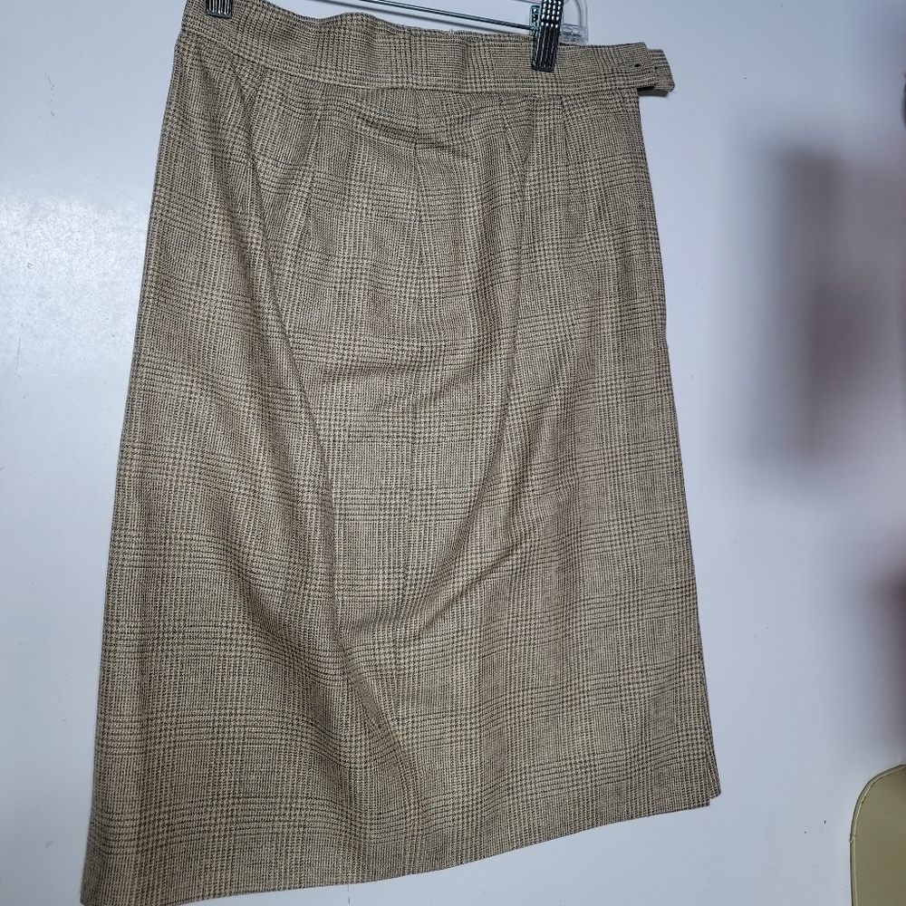 Brooks Brothers Gray Beige Houndstooth Pencil Skirt - Picture 5 of 5